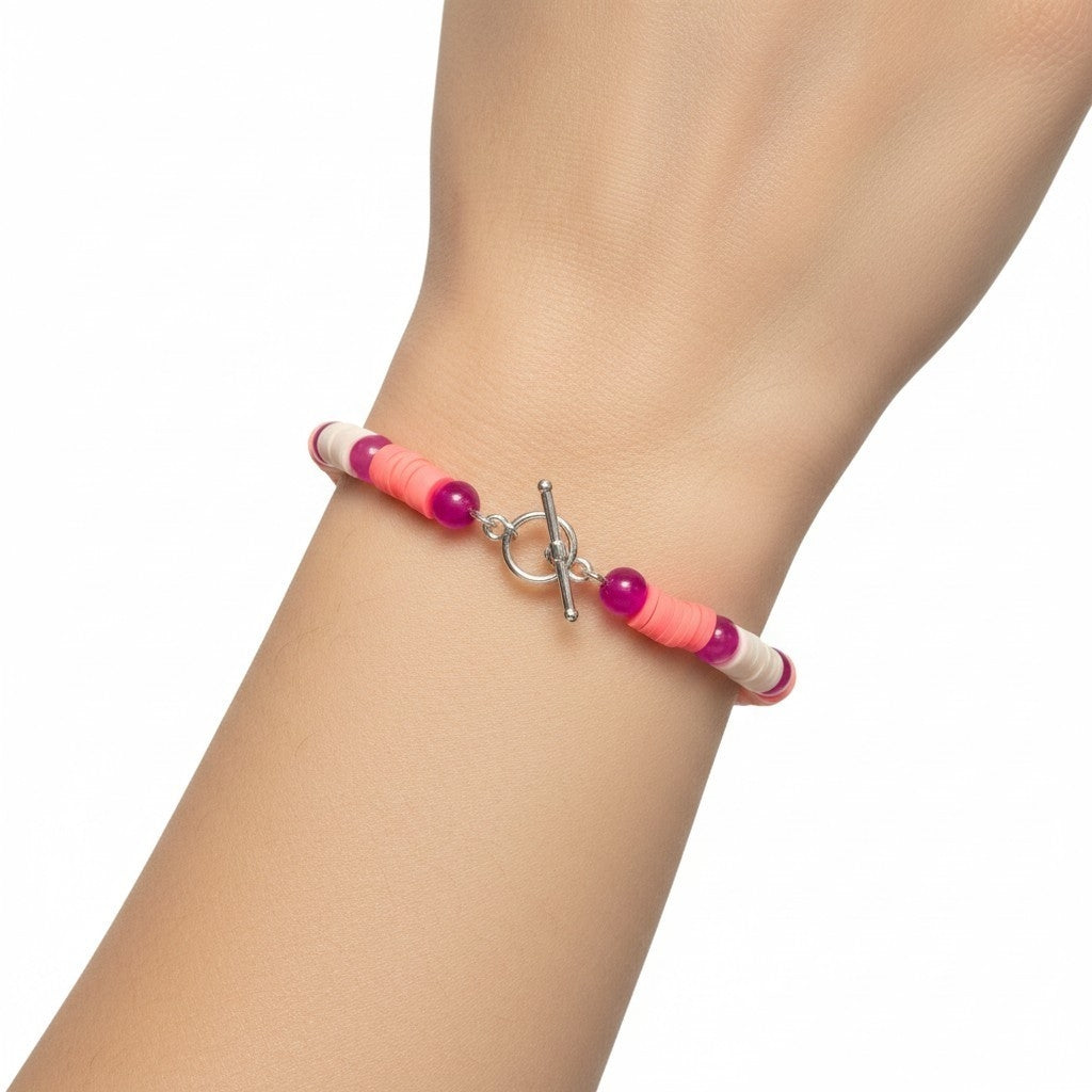 Pink Sunset Heishi bracelet