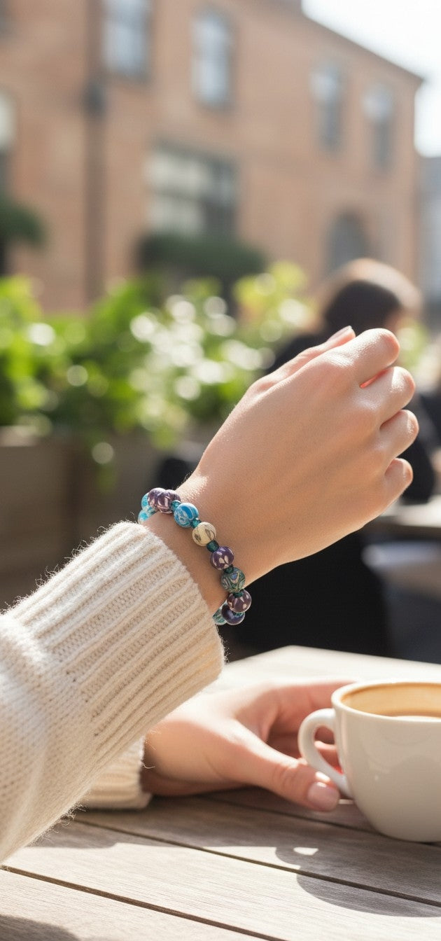 Round multicolor beads