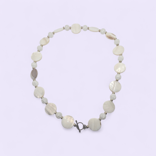 Handmade Elegant Shell & Crystal Beaded Necklace