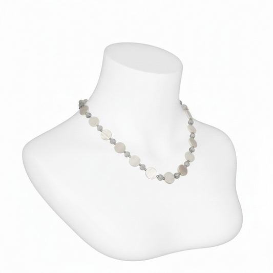 Handmade Elegant Shell & Crystal Beaded Necklace