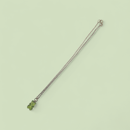 Green Gummy Bear Pendant Necklace
