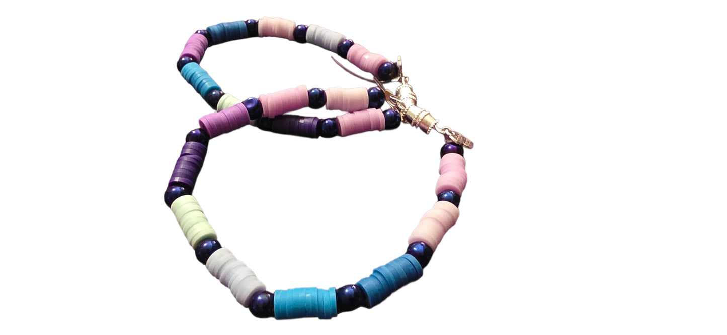 Purple and Blue Heishi bead Bracelet