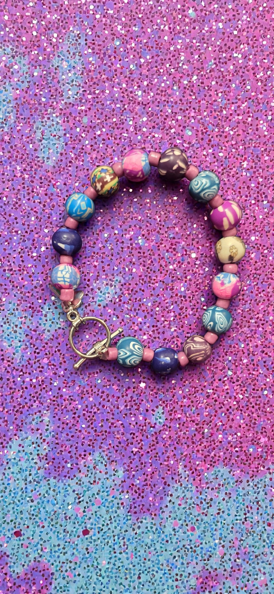Round multicolor beads