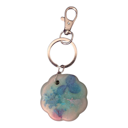 Floral Dream Resin Keychain with Dried Flowers