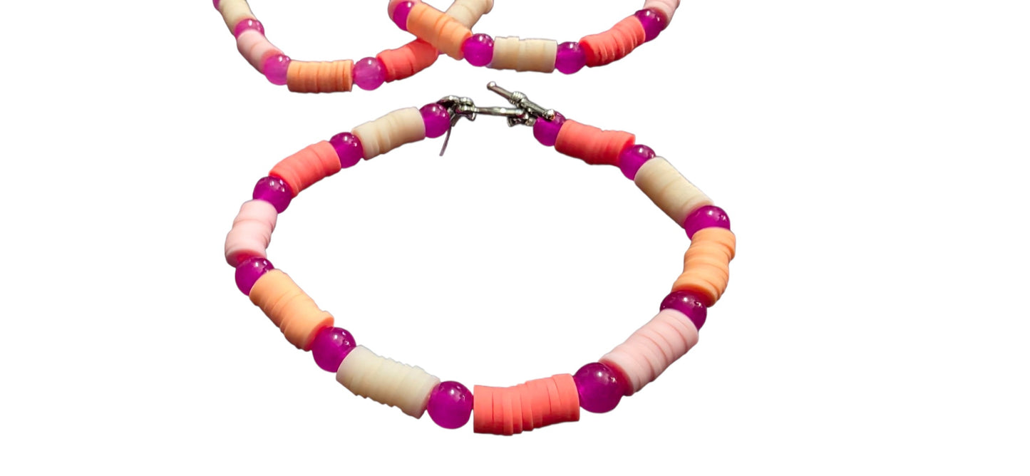 Pink Sunset Heishi bracelet