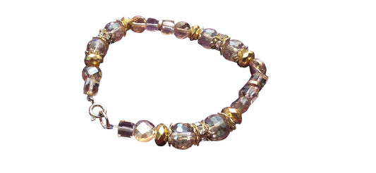 Peach Dreams glass beaded bracelet