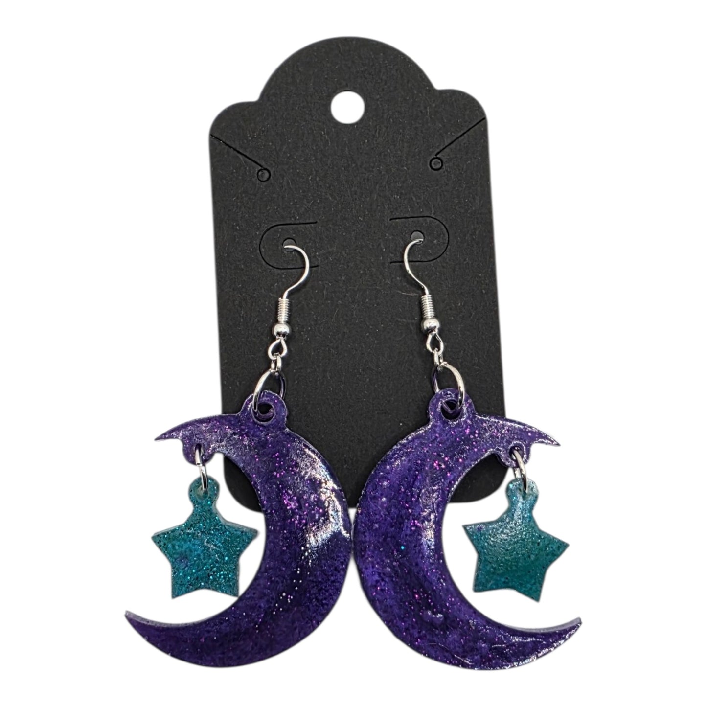 Celestial Moon & Star Dangle Earrings