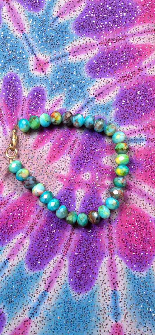 Blue Psychedelic glass bracelet