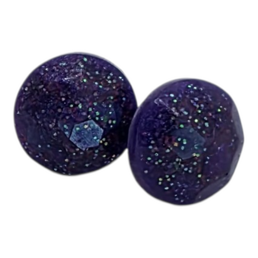Purple and Blue Resin Earrings